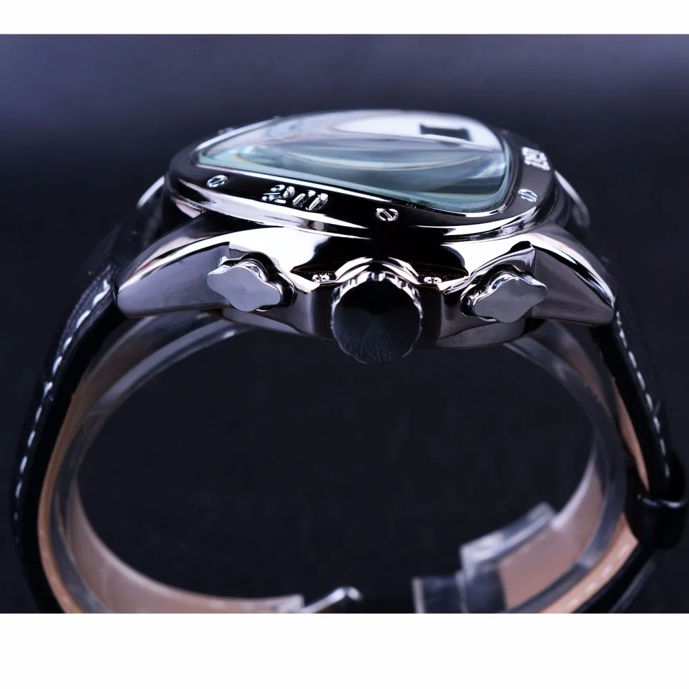 JARAGAR Спорт Мода Дизайн мужские Часы лучший бренд класса люкс автоматические часы Треугольники 3 набора Дисплей Пояса из натуральной кожи ремешок часы
