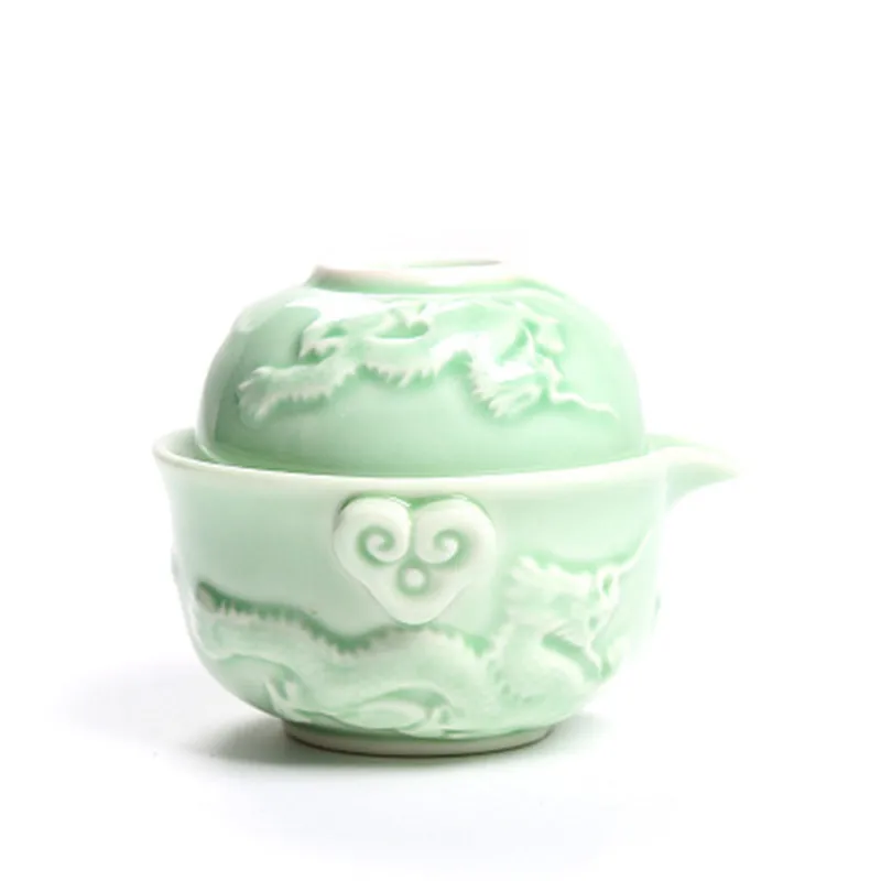 

New Dragon Travel Tea Pot Cup Set Vehicle Portable Ceramics Teapot Mug Chinese Kung Fu Tea Set Free shipping