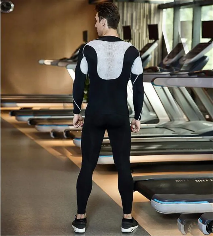 Высококачественная Мужская спортивная одежда спортивный костюм компрессионный комплект для фитнеса одежда для бега Спортивная одежда