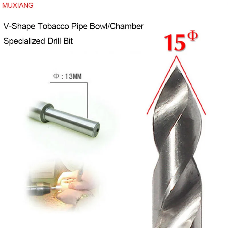 

MUXIANG Tobacco Pipe Bowl Drill Bit for the V-shape 15 mm Diameter Smoker Chamber Available for Lathe and Bench Drill jb0029