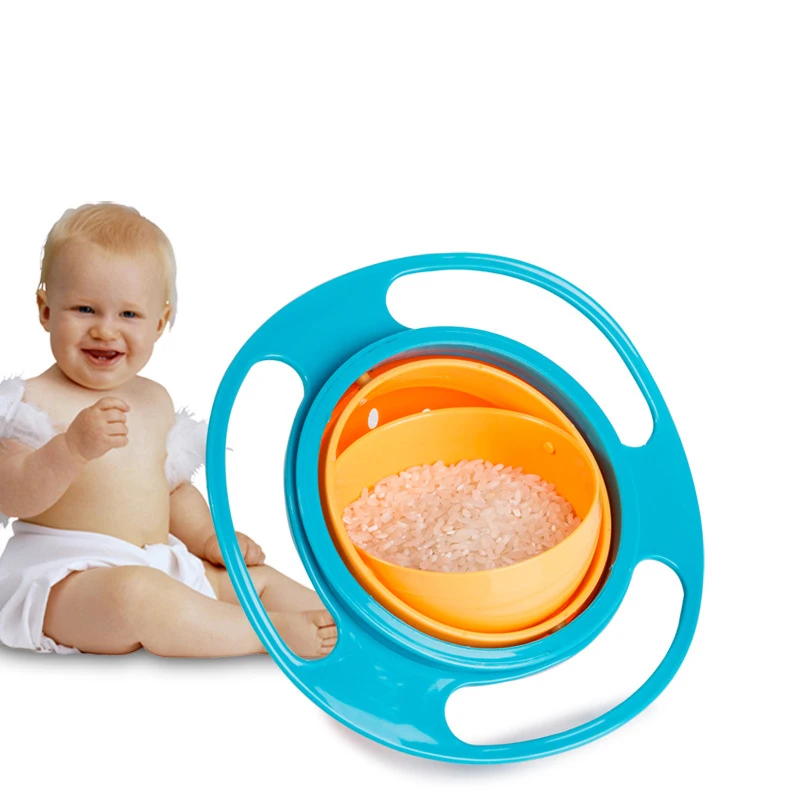 Baby Food Kids Dishes 1pc 360 Rotate Spill proof Bowl Universal Gyro
