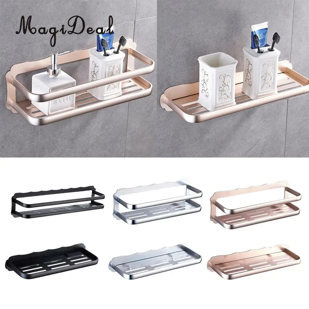 Home Decorative Multipurpose Wall Mounted Storage Rack Kitchen Double Shelf - Aluminium Alloy Cabinet and Counter Organizer