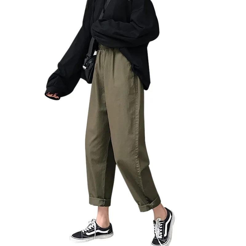 2019 New Women Casual Harajuku Spring Autumn Long Trousers Solid Elastic High Waist Pants Ankle Length Slimming pantalon femme 2019 New Women Casual Harajuku Spring Autumn Long Trousers Solid Elastic High Waist Pants Ankle Length Slimming pantalon femme