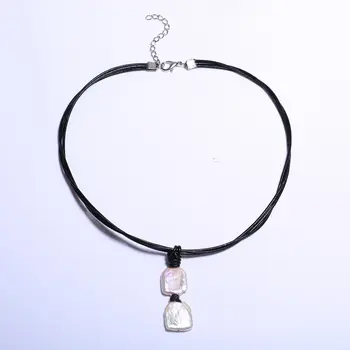 

Pearl Necklace Pearl Leather Rope Square Size 16 -17 mm