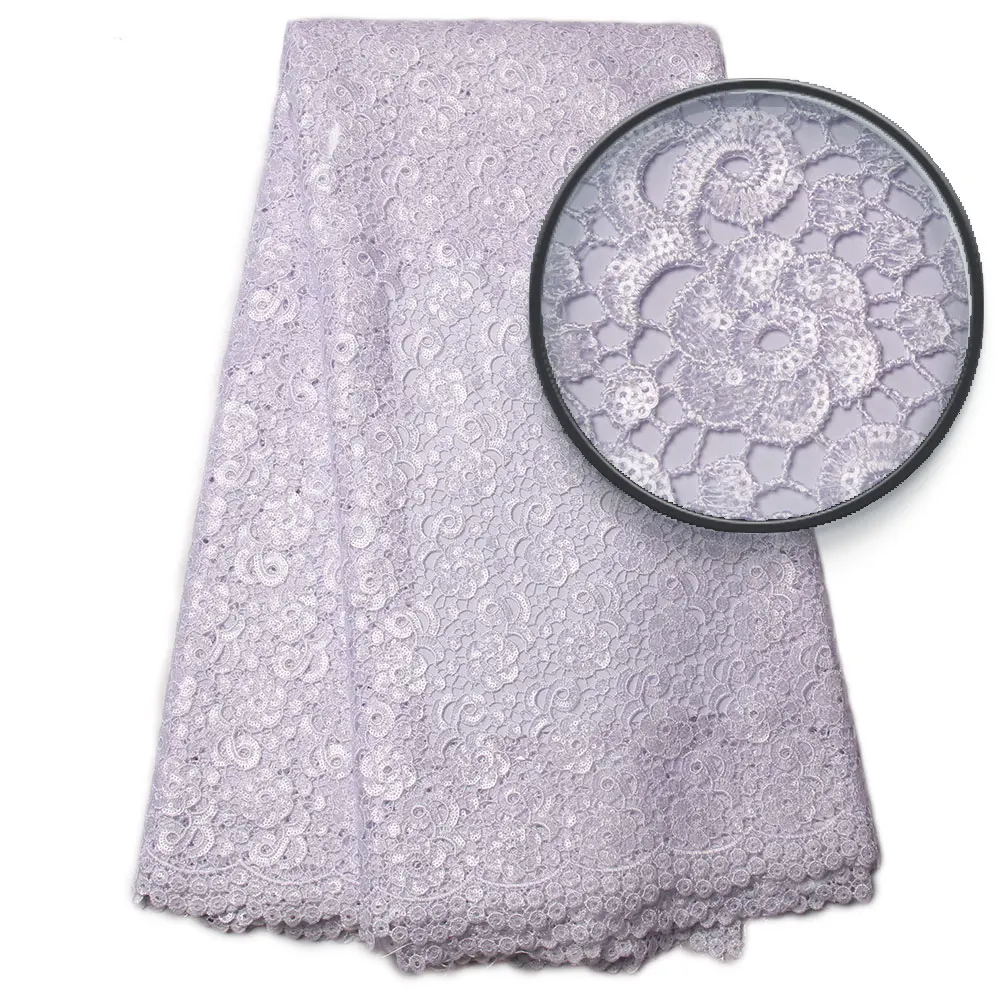 5yard/lot Белый Кружево Ткань французский Sequines Hollow текстура Костюмы для модных