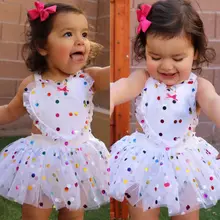 Довольно для маленьких девочек одежда платье принцессы для девочек с блестками в форме сердца спинки комбинезон из фатина платье Солнечный костюм для девочки 0-24 м