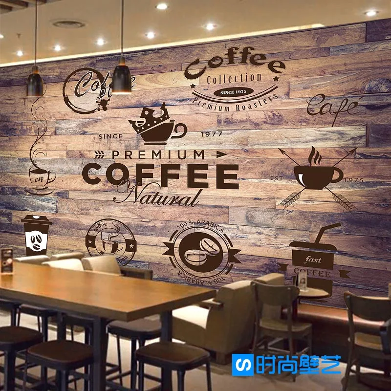 Custom 3d mural wallpaper creative Solid wood wallpaper Cafe Restaurant Bar bedroom background coffee picture wallpaper mural Custom 3d mural wallpaper creative Solid wood wallpaper Cafe Restaurant Bar bedroom background coffee picture wallpaper mural