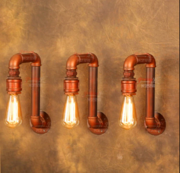 

American Village Loft Industrial Edison Style Vintage Wall Light Lamp, Retro Water Pipe Lamp Wall Sconce Free Shipping