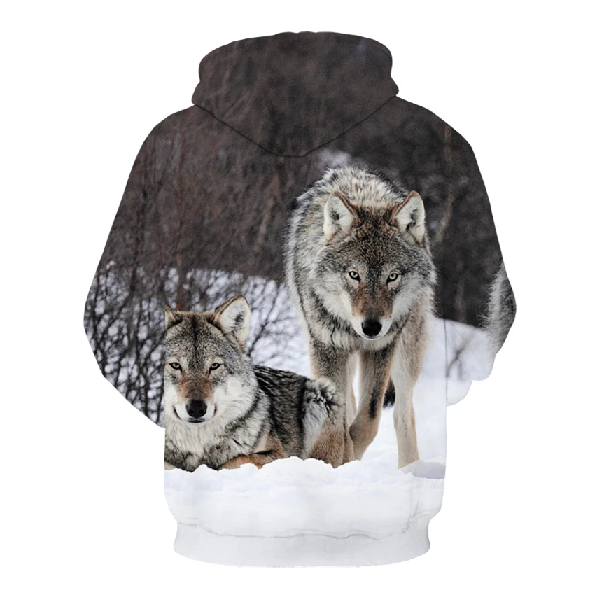 Fashion Men Wolf Animal 3D Printed Hooded Hoodies Men / Women's Shinning Wolf Design Sweatshirts 3D Harajuku Hoody