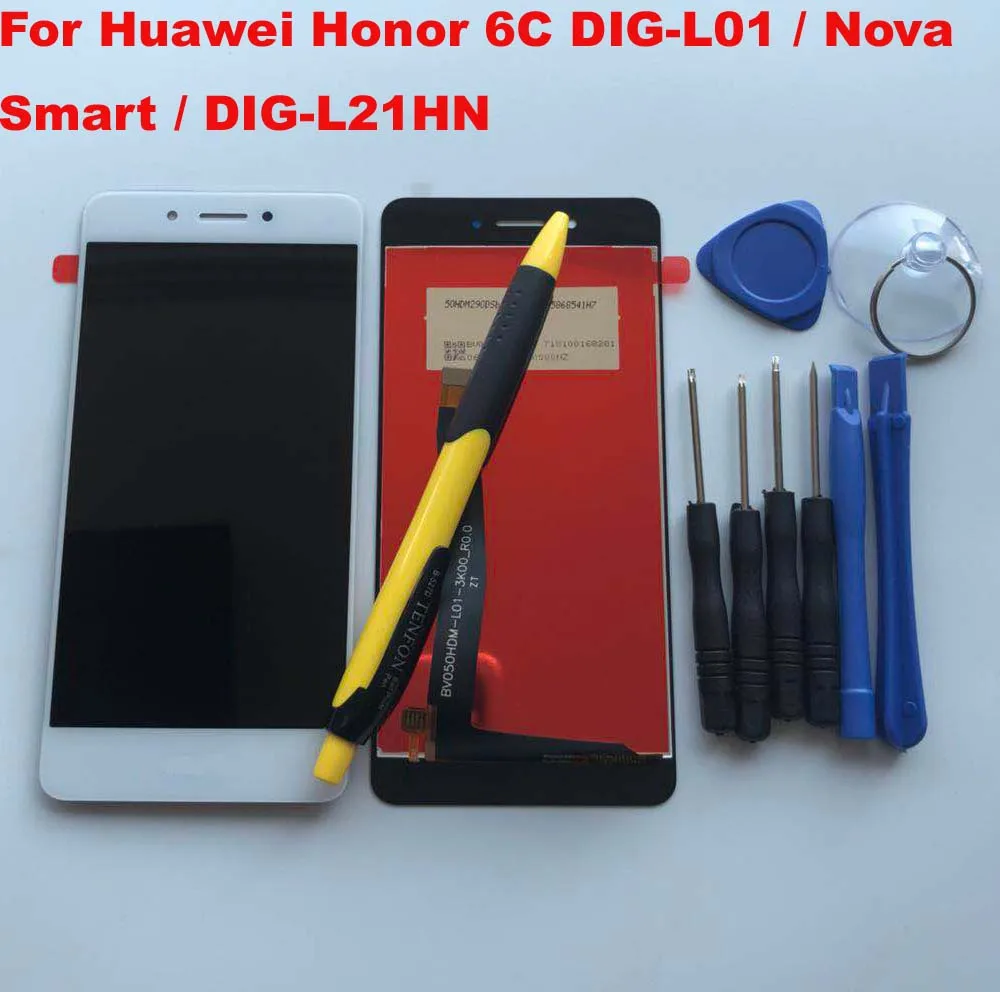 Тестирование ips ЖК-дисплей Дисплей для huawei Honor 6C DIG-L01/Nova Smart DIG-L21 DIG-L21HN кодирующий преобразователь сенсорного экрана в сборе+ рамка