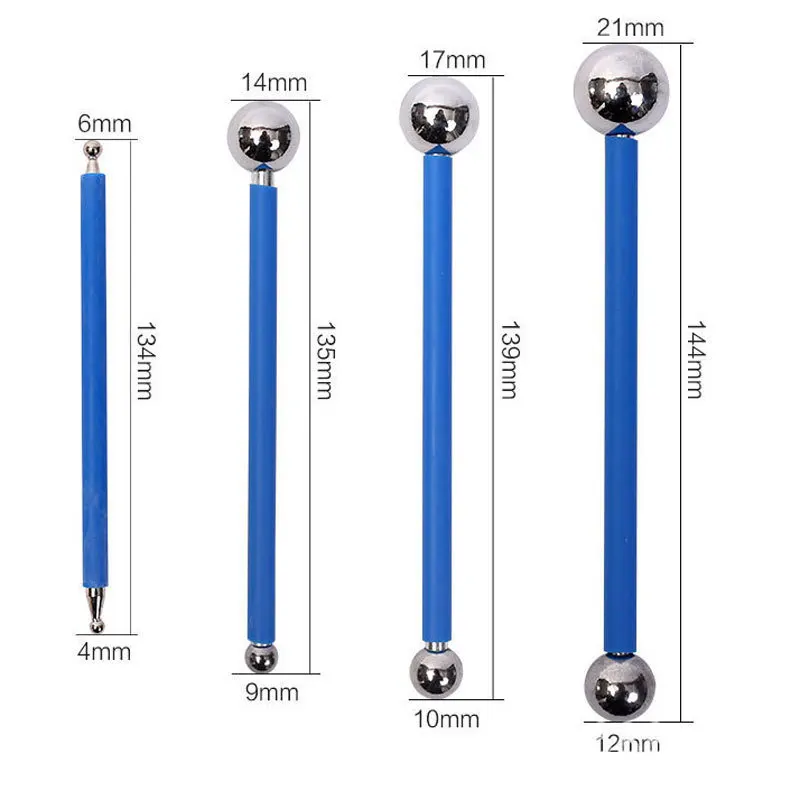 4 размера, металлический шар из нержавеющей стали, помадка, украшение торта для полимерной глины, посуда, цветочные украшения, инструмент для изготовления