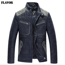 Kожаная куртка мужская облегающая куртка с хлопковой подкладкой, кожаный жакет из свиной шкуры, теплое пальто из натуральной кожи