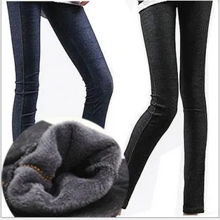 

2016 Hot Women Denim leggings cashmere thickening increase nine pants slim warm winter Leggings capris for mujer leggin legeny