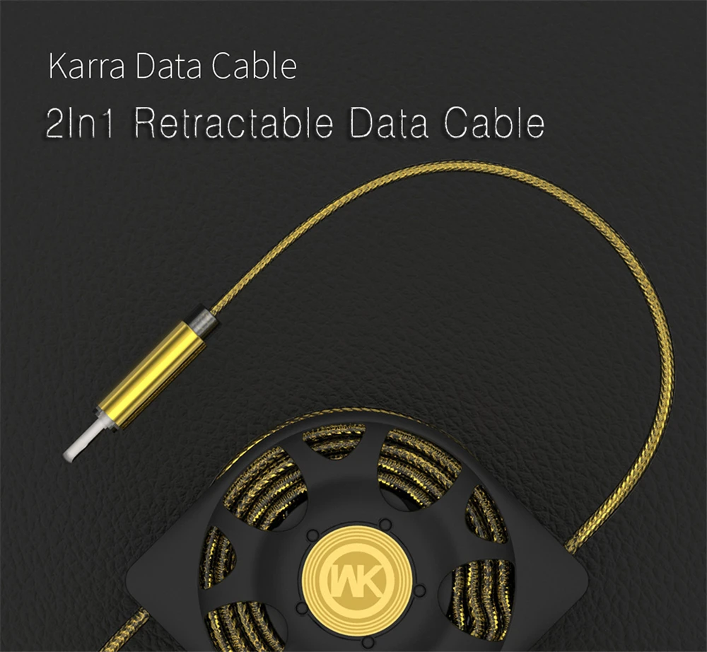 Дизайн WK 2 в 1 Выдвижной USB кабель для Apple iPhone X 6 7 8 Plus Micro USB кабель для samsung S8 S9 Plus Redmi Note 5 Pro