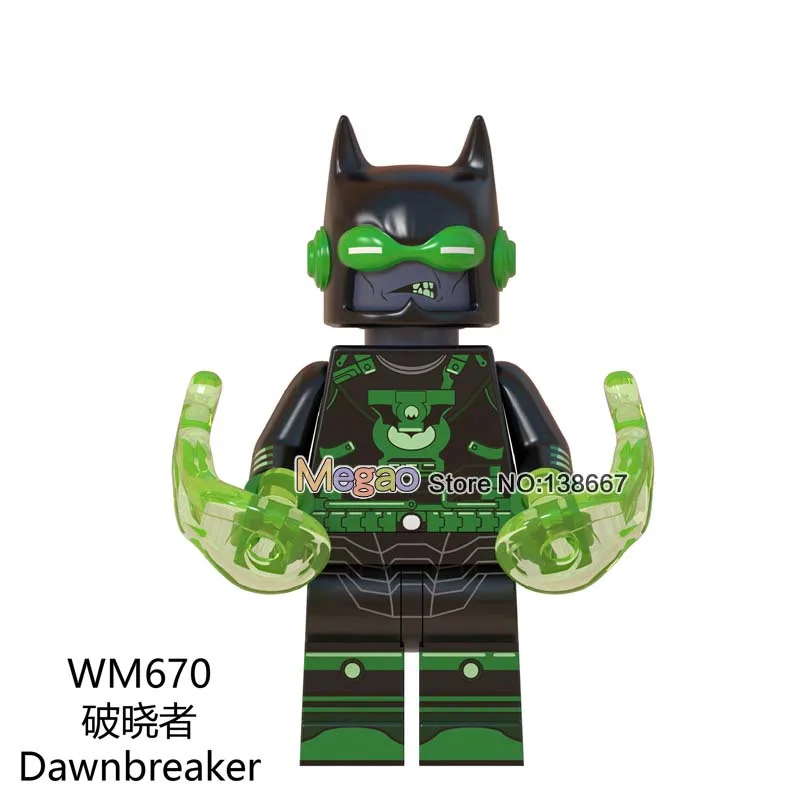 DC Бэтмен Джокер Робин яд Харли Квинн киборг X-men Росомаха строительные блоки игрушки Deadpool для детей подарок - Цвет: Светло-зеленый