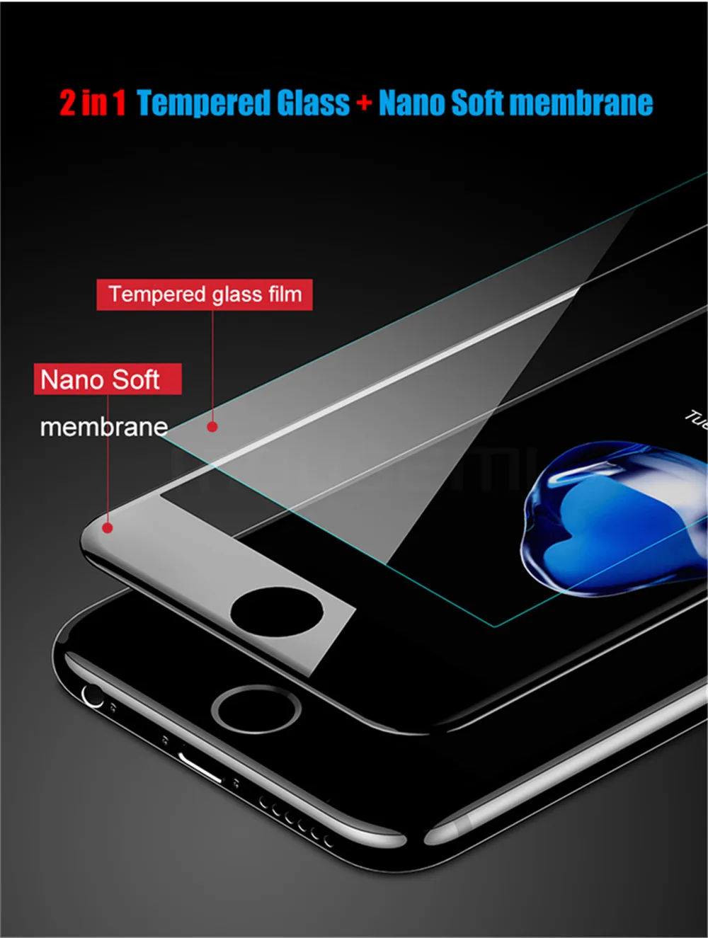 MOUSEMI Screen Protector For iPhone 6 6s Glass Full Cover Curved Soft Plastic Side Tempered Glass For iPhone 6 6s Plus Protector (6)