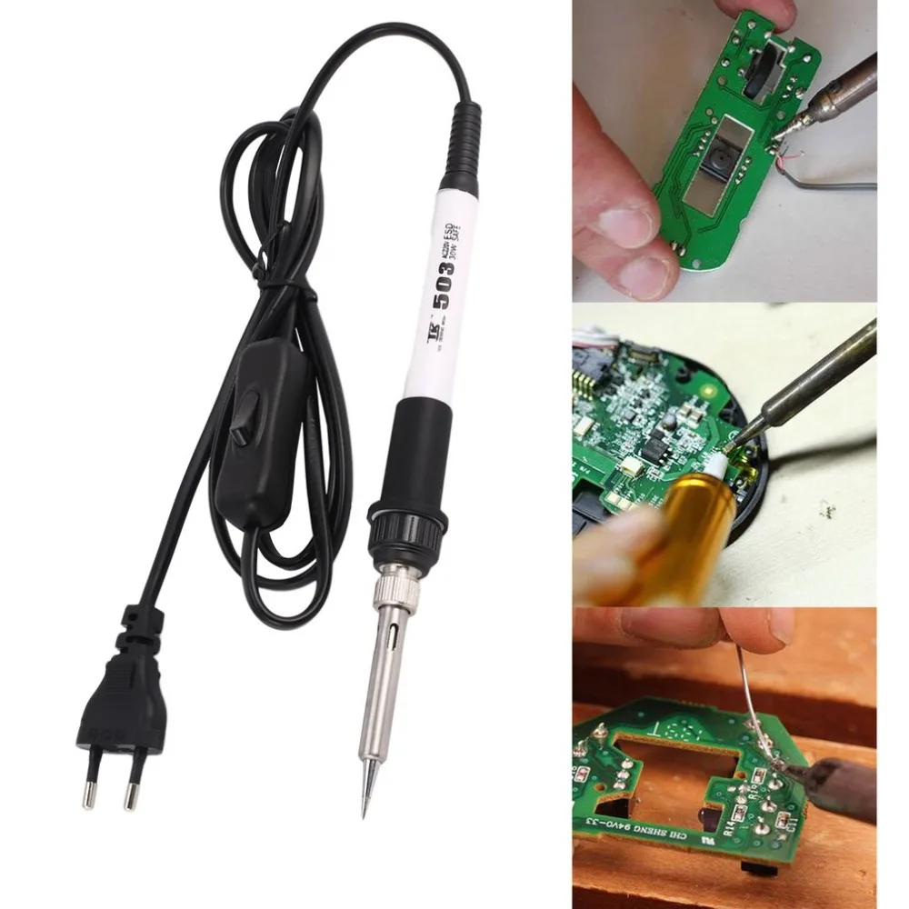 

30W Electronic Soldering Iron Electric Solder Pen Mini Handheld DIY Heat Pencil Gun with Switch Repair Rework Welding Tool Sale