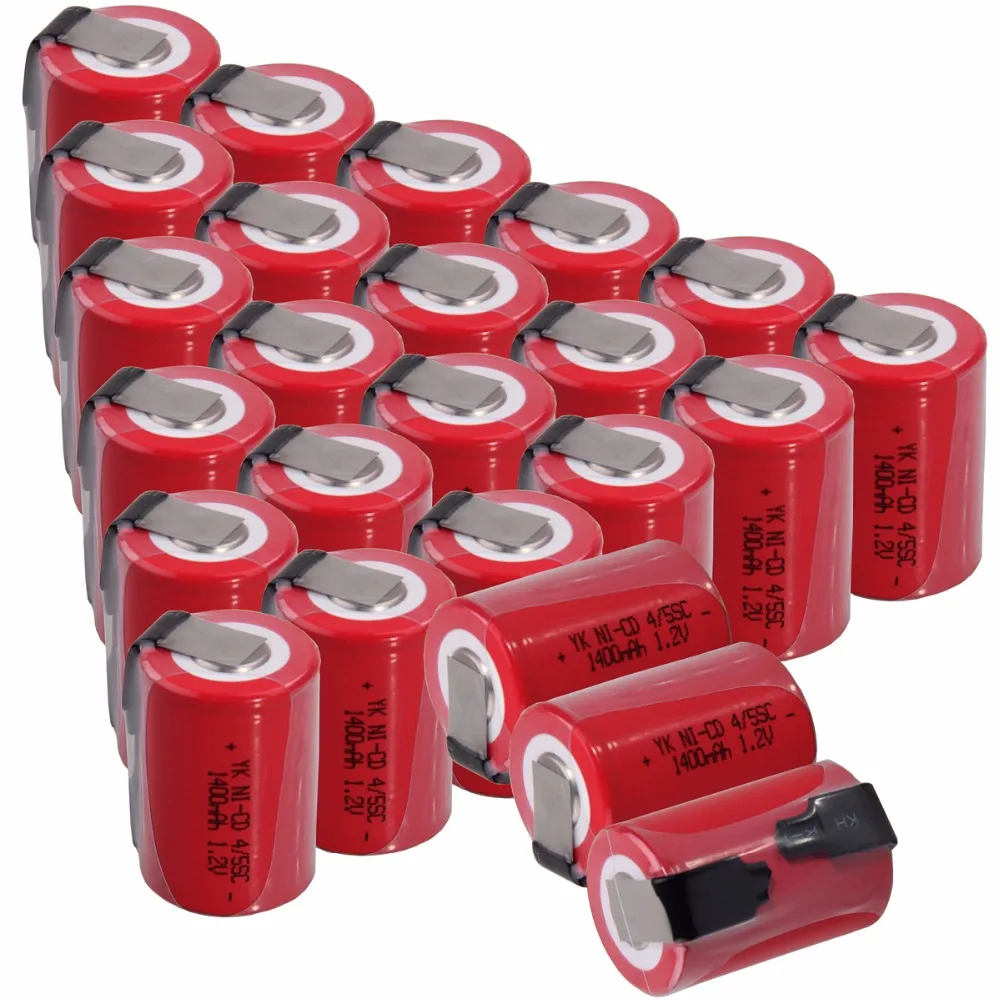 24 pcs 4/5 SC 1400mah 1.2v battery NICD rechargeable batteries for