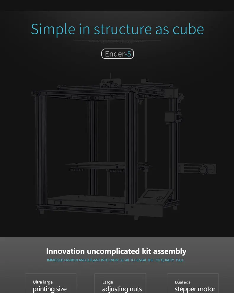 Creality 3d принтер наборы простой Изысканный Портативный Ender 5 Встроенная Материнская плата источник питания стабильность печати простое выравнивание