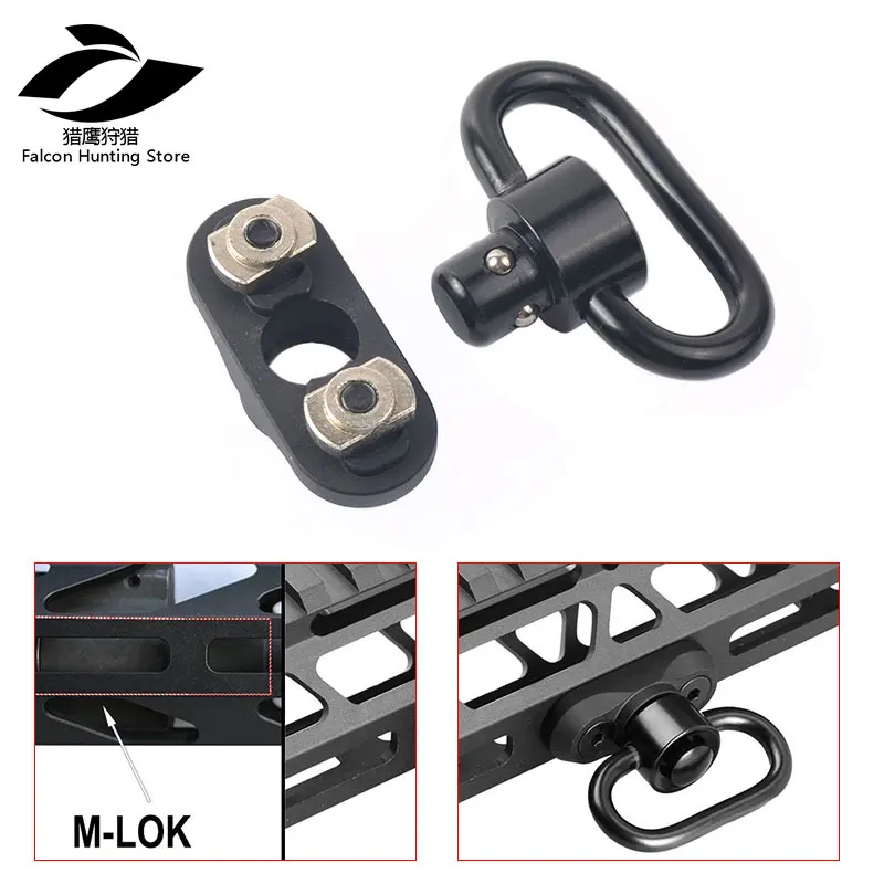 

Tactical hunting 1.25" Push Button QD Sling Swivel Mount Kit with Keymod / M-lok Rail Attachment for Handguard Rail