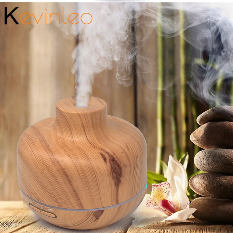 

400ml Wood Diffuse Aroma Humidifier 24V 7Led Lamp Aramatherapy Essential Oil Humidifier For SPA HOME OFFICE