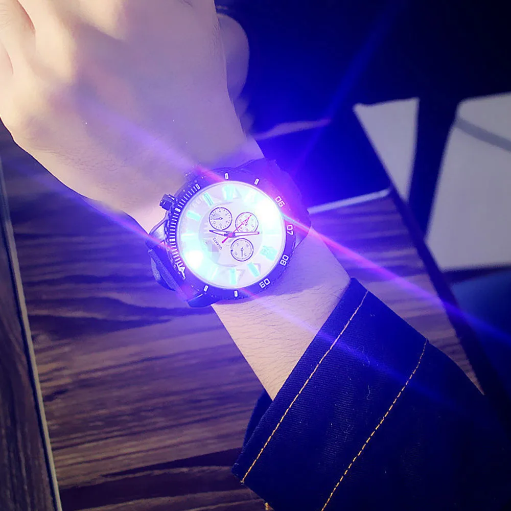 Унисекс светодиодный светящийся модный ремешок из искусственной кожи аналог Vogue Кварцевые наручные часы для женщин и мужчин montre homme reloj hombre#1024