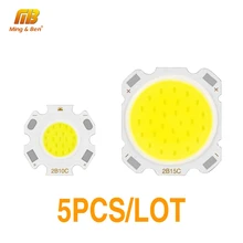 5 шт. светодиодный COB чип 15 Вт 12 Вт 10 Вт 7 Вт 5 Вт 3 Вт Высокая мощность Люмен Лампа DC 9-50 в для DIY открытый прожектор холодный белый теплый белый