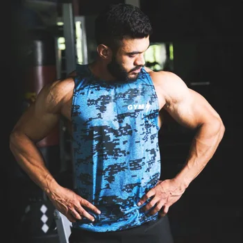 

Men Tank Tops Quick Dry Fitness Athletic Men's Vest for Gym Compression Sports Running Vests Cotton Men Sleeveless T-shirt