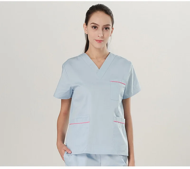 Медсестра доктор форма Для женщин медицинские скраб набор лаборатории куртка и штаны; комплект одежды скрабы стоматологическая клиника
