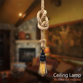 

1.2M Loft Hemp Rope Pendant lights Loft Lighting Clothing Store Restaurant Lighting Vintage Personality Industrial AC110-220V