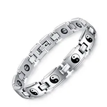 Для Мужчин's турмалиновый, для энергии Тай Чи браслет ювелирные изделия здравоохранения Для женщин голограмма Германий магнитотерапия Инь Браслеты