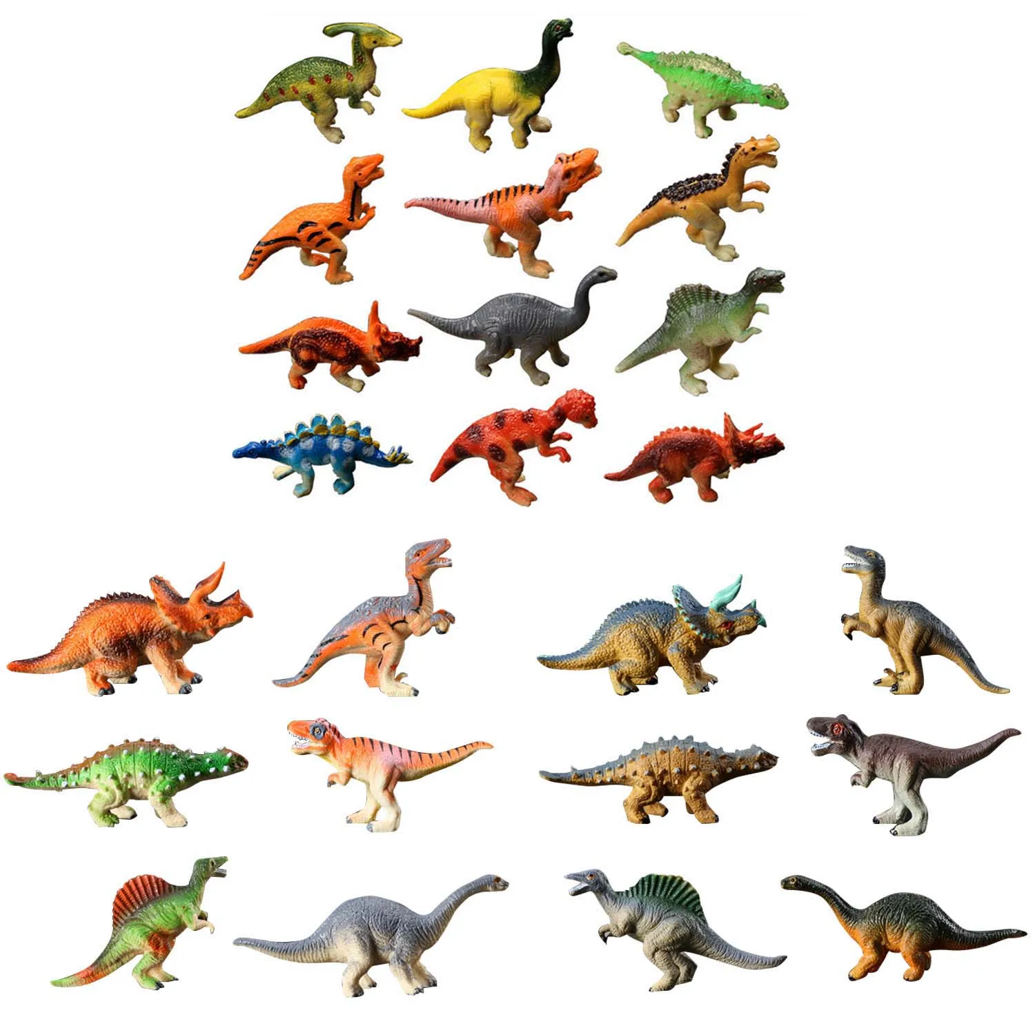 24 шт Дети Мини DIY Пластиковые Моделирование животных Динозавр юркского периода мировой парк Дикая жизнь фигуры модели образовательных игрушек набор с сумкой