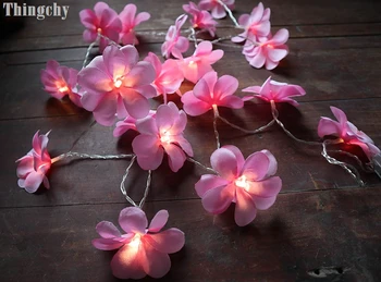 

2M 20LED DIY frangipani LED String Lights Battery floral holiday lighting, Event Party garland decoration,Bedroom decoration