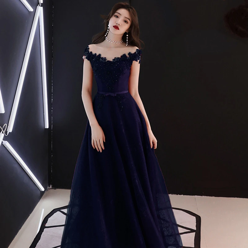 Это YiiYa вечернее платье с вышитыми цветами элегантные вечерние платья с вырезом лодочкой на шнуровке с открытыми плечами Длинные вечерние платья E354