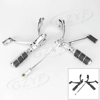 

For Harley Sportster 883 Super Low Iron & 1200 Custom Forty Eight 2014-2017 Forward Control Foot Pegs Levers Linkage Kit 1 Set