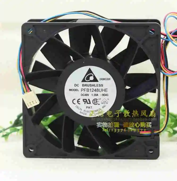 

DELTA PFB1248UHE DC 48V 1.20A 120x120x38 мм квадратный вентилятор сервера