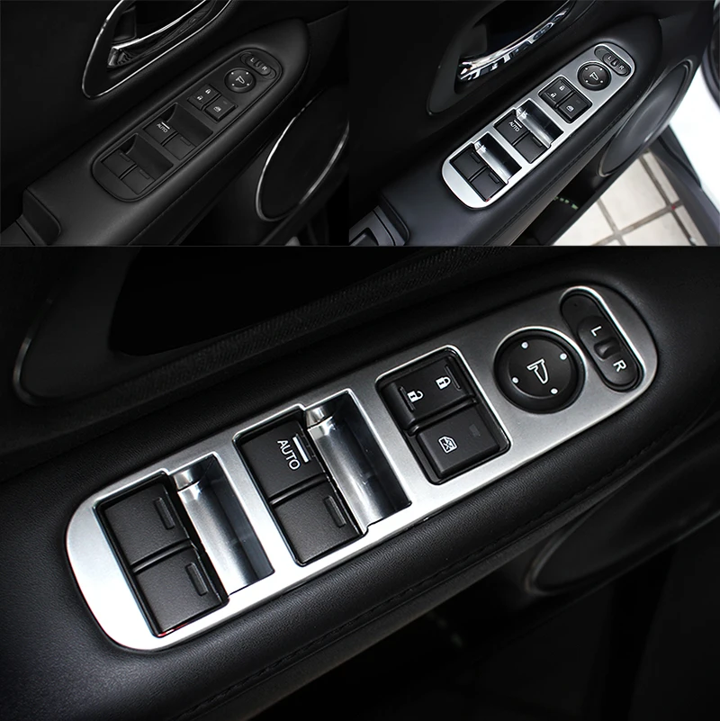 Для Honda HRV HR V VezeL LHD 2014 2015 2016 2017 2018 ABS Chorme Автомобильный интерьер стеклоподъемник