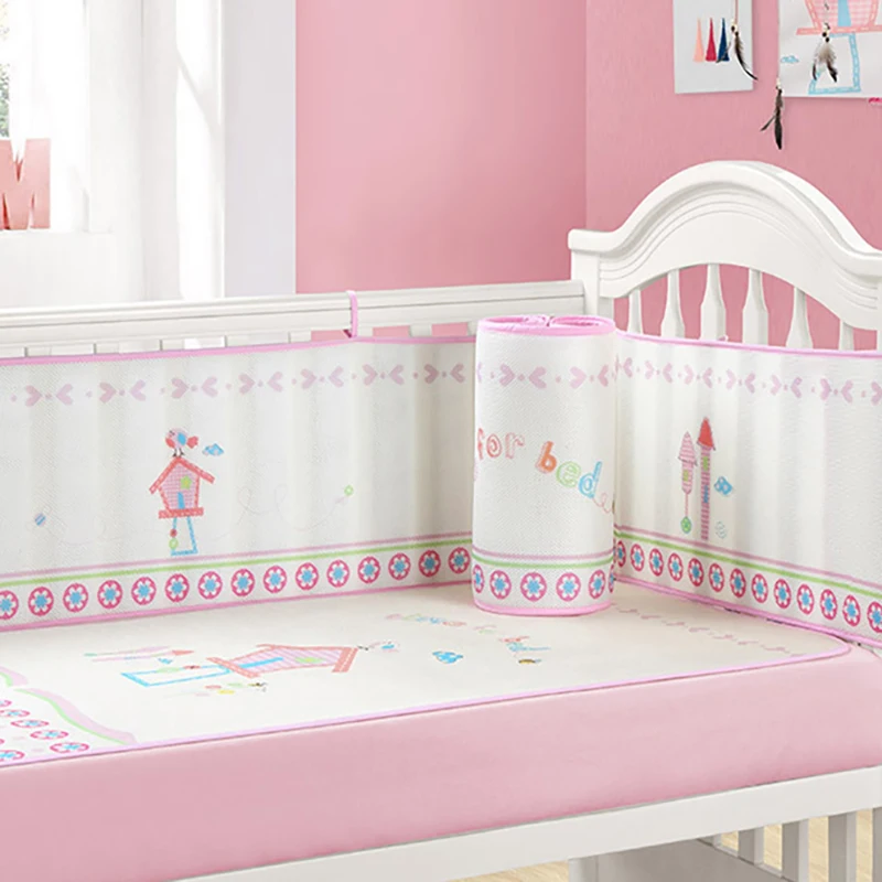 

Baby Crib Protection Pad Baby Bed Cartoon Bumper Cushion Safety Protection Bedding Summer Breathable 300cm BHS008