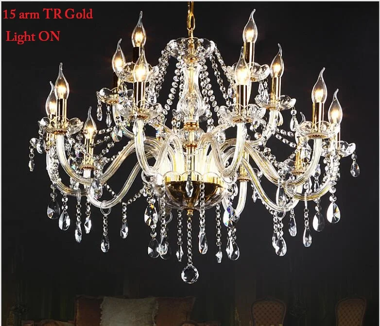 Роскошный модный хрустальный светильник-люстра золотого и серебряного цвета, современный роскошный высококачественный хрустальный светильник-свеча