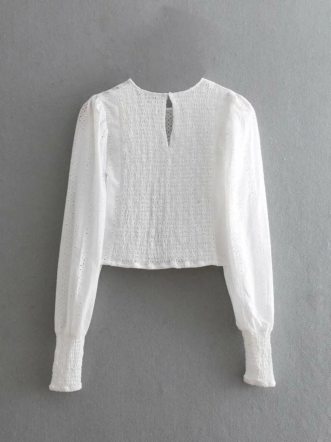 Увядшие blusas mujer de moda, короткие, английский стиль, однотонный, чистый хлопок, вышивка, кимоно, блузка, женские топы и блузки