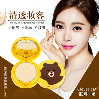 

Clever cat 8498 skin repair face powder double layer powder dry wet dual-use concealer makeup waterproof and durable oil control