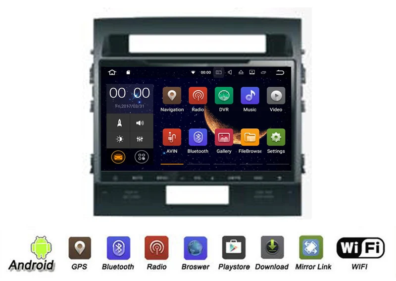 Flash Deal YESSUN Android Radio Car DVD Player For Toyota Land Cruiser 200 2007-2015 Stereo Radio Multimedia GPS Navigation With AM/FM 1