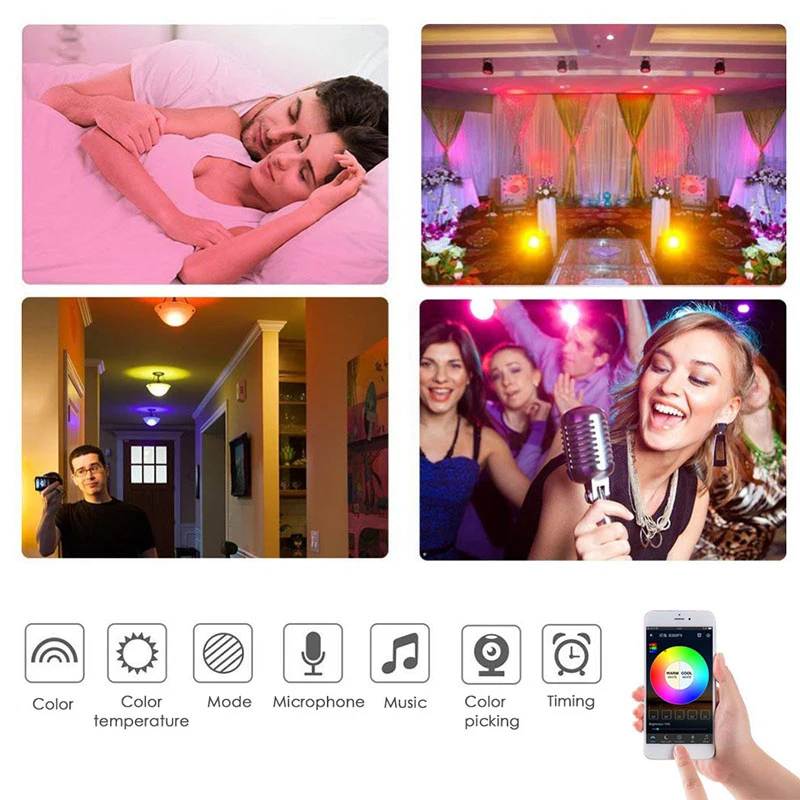 LED Downlight Round Recessed Lamp Wifi Work with App Remote control Led Bulb Bedroom Kitchen Indoor LED Spot Lighting