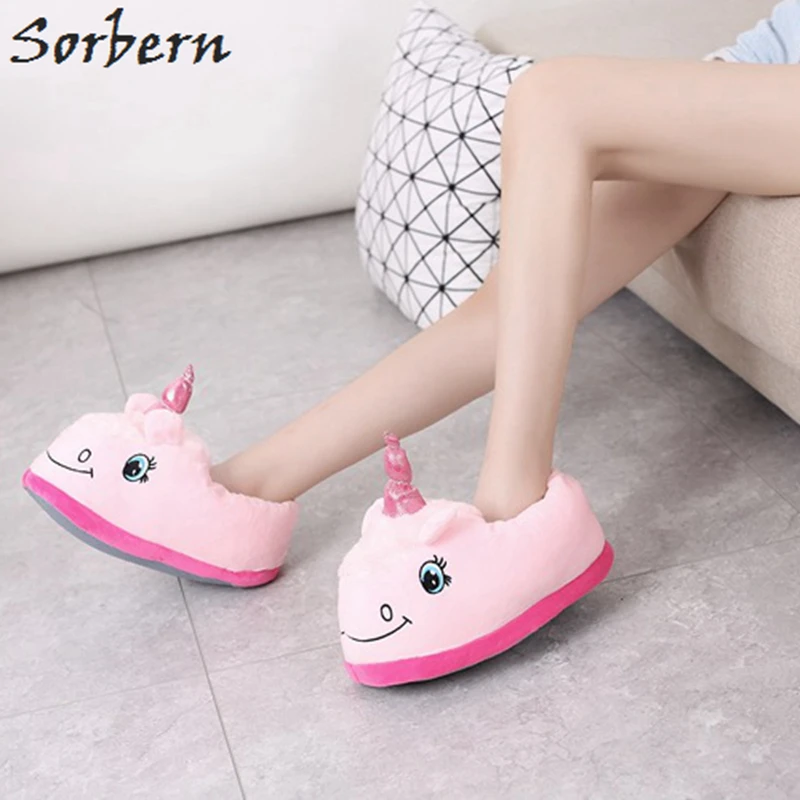 

Sorbern Hot Sale Cartoon Home Slipper Unicornio Causal Style Slides Unicorn Slippers Chausson Licorne Slip On Warm Full Covers