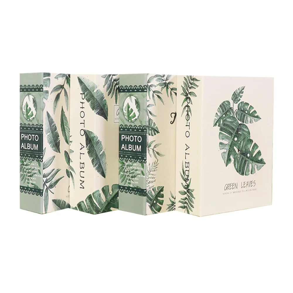 

200 / 100 Photo Storage Pockets 100 / 50 Pages Green Leaf Photo Album Book Picture Case Storage For 5 / 7 inch Photos