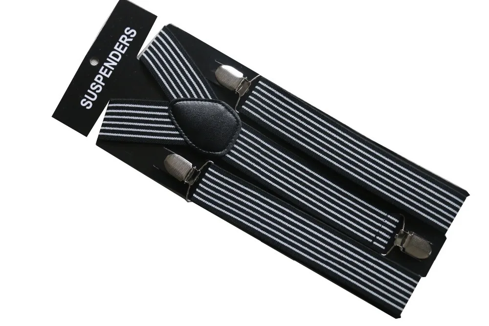 Winfox черные и белые мужские полосатые подтяжки мужские Регулируемые подтяжки на подтяжках для футболки ремень