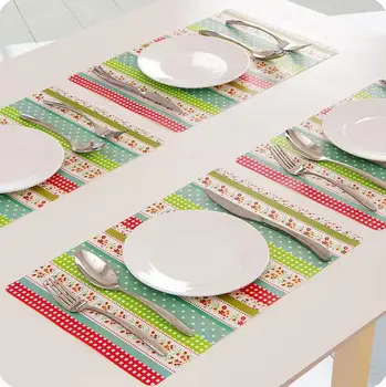 

Fashion Print Dining Table Placemats Rectangle European-style Garden Heat Resistant Mat 10 Pieces/Lot Waterproof Dish Mat