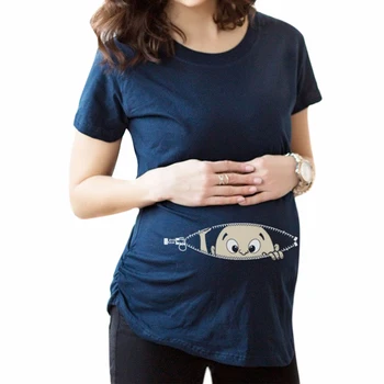 Gravida Blousing Loose Fit Clothes Comfortable Maternity T shirt Pregnant Woman Tops T shirts O Neck