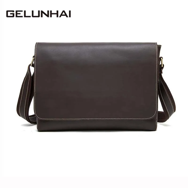 

2019 Real Polyester Hot Sale Men Bags Crazy Horse Leather Man Crossbody Shoulder Bag Genuine Briefcase Men's Messenger 1136