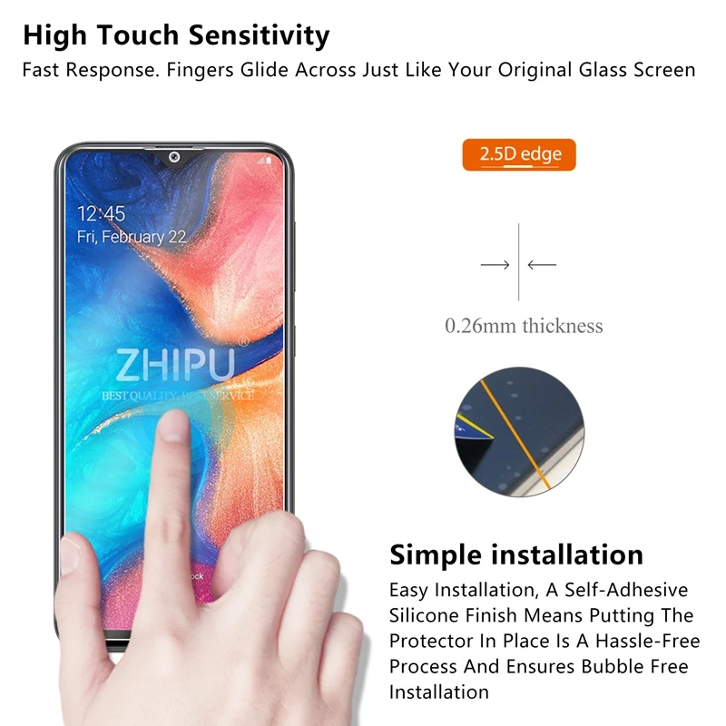 2 шт. 2.5D 9H 0 26 мм закаленное стекло для Samsung Galaxy 10 A20 A30 A50 A60 A70 A80 A90 Защитная пленка